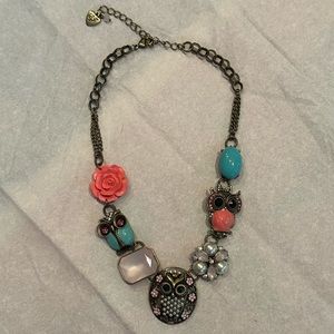 Betsey Johnson Owl Statement Necklace